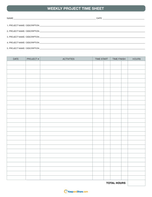 Printable Weekly Time Sheets Templates