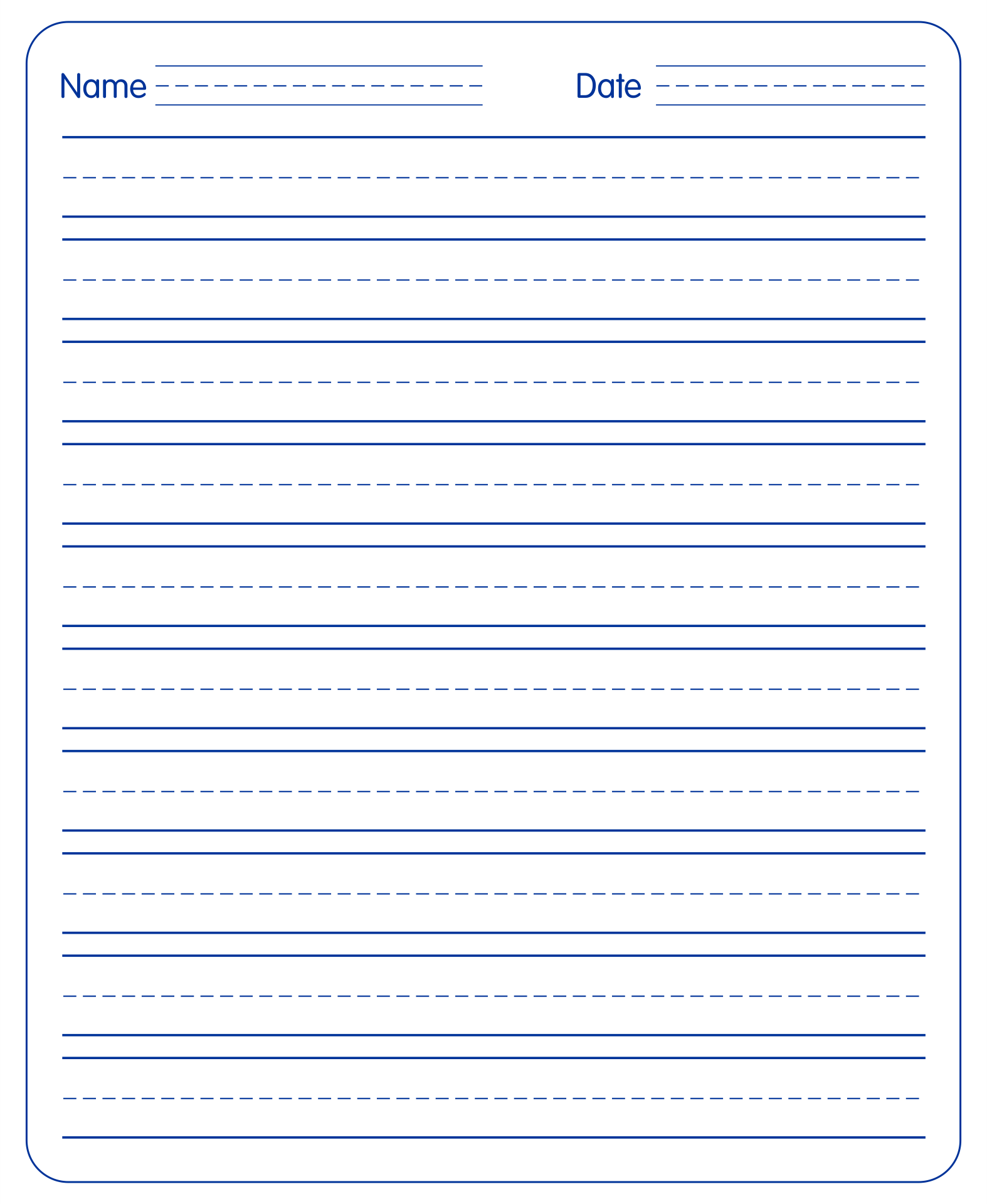 Printable Handwriting Paper