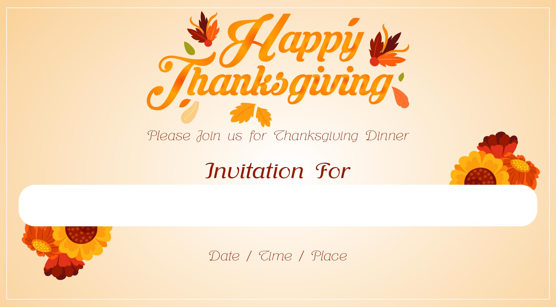 Printable Thanksgiving Dinner Invitations