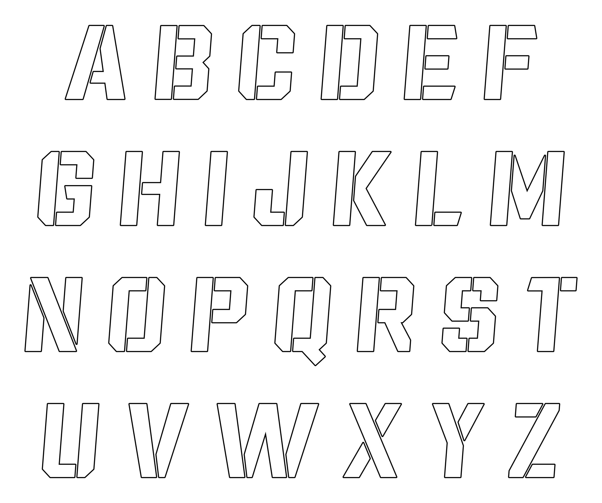 Free Printable Alphabet Stencils To Cut Out - Free Templates Printable