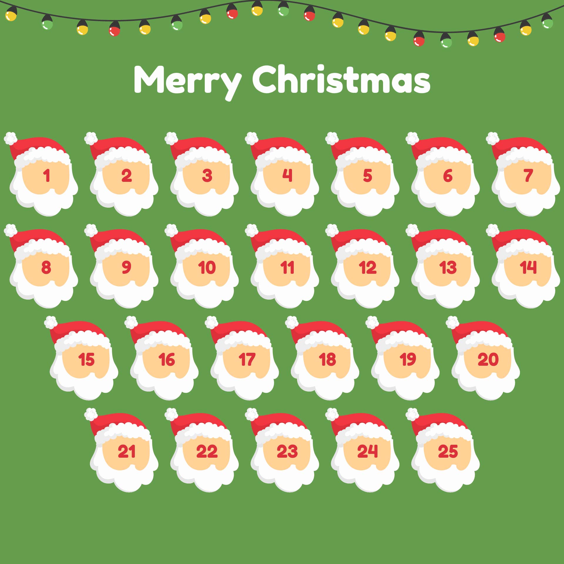 4 Best Free Printable Santa Countdown Calendar Printablee