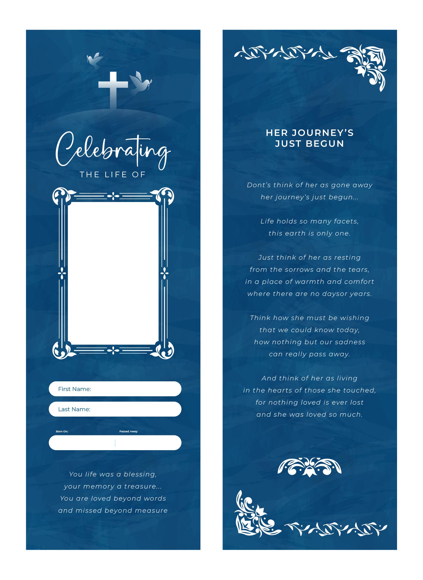 Memorial Bookmark Templates