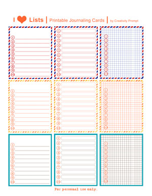 Printable Scrapbook Journaling Templates