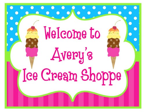 Printable Ice Cream Shop Sign