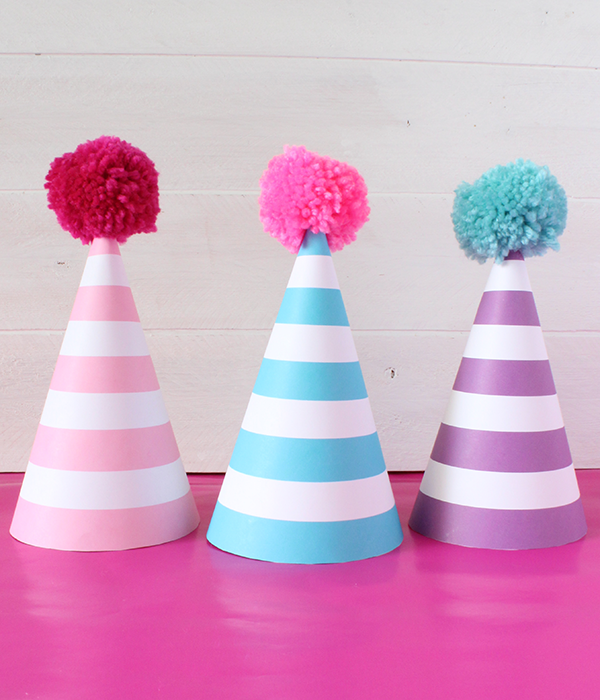 Striped Printable Party Hats