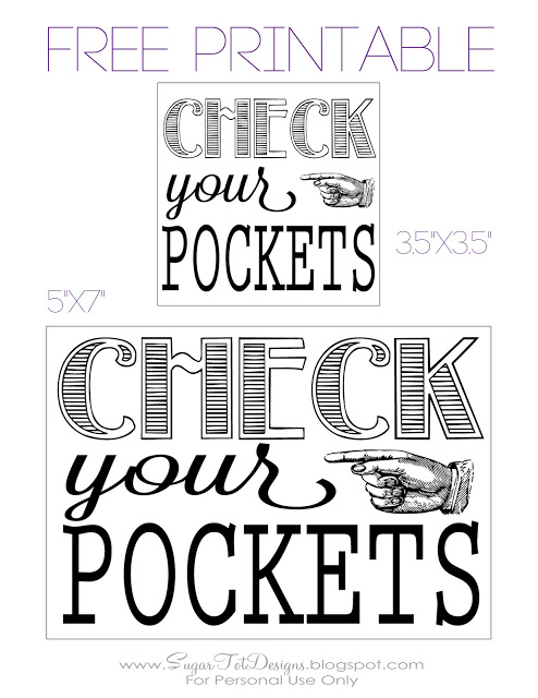 Check Your Pockets Printable Laundry Signs