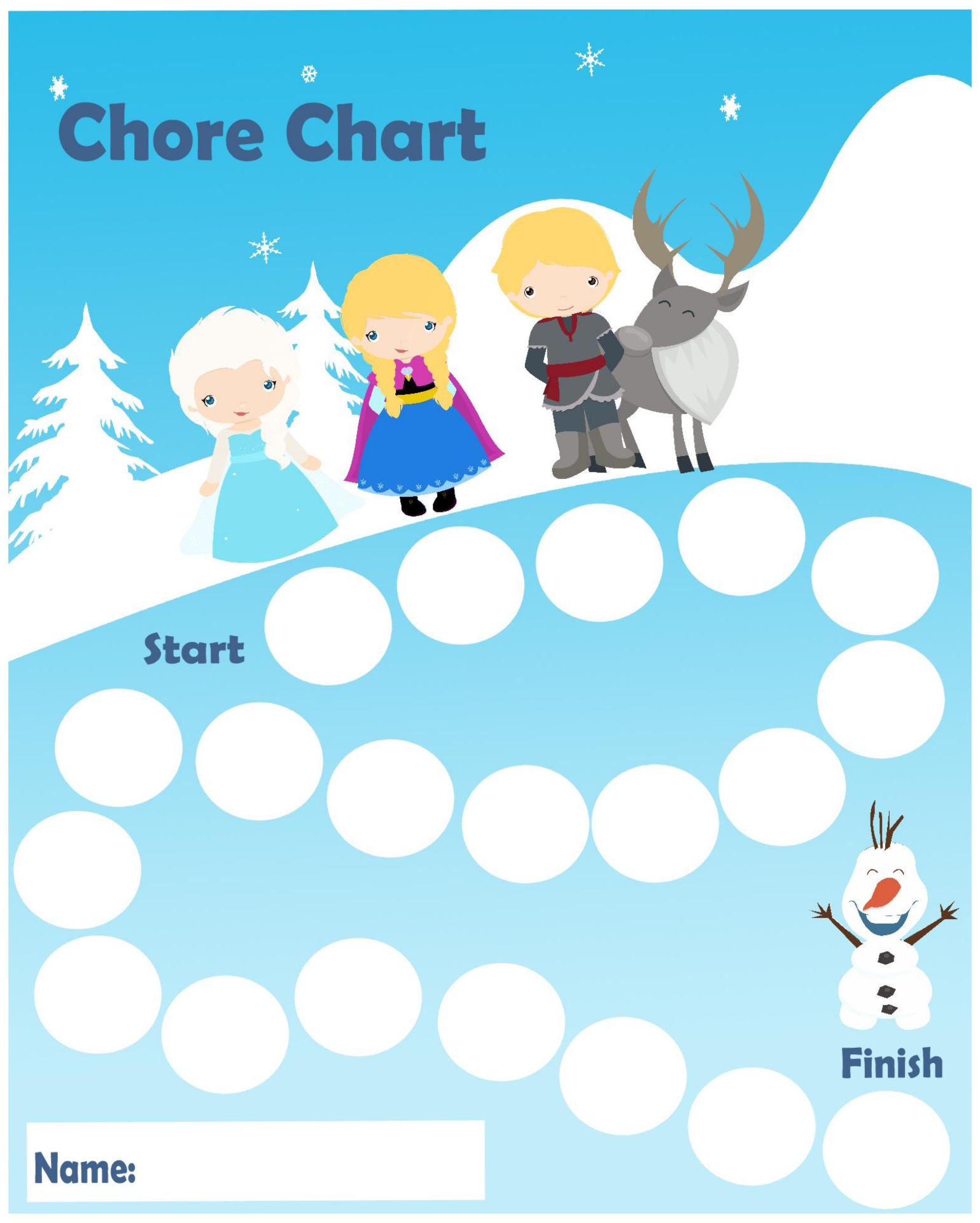 Frozen Printable Sticker Charts