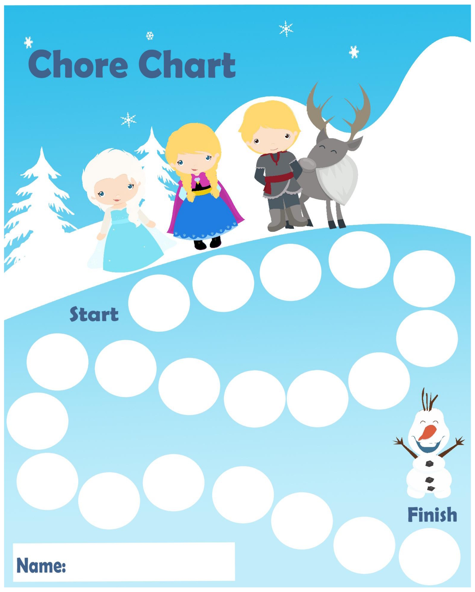 Frozen Sticker Chart Printable