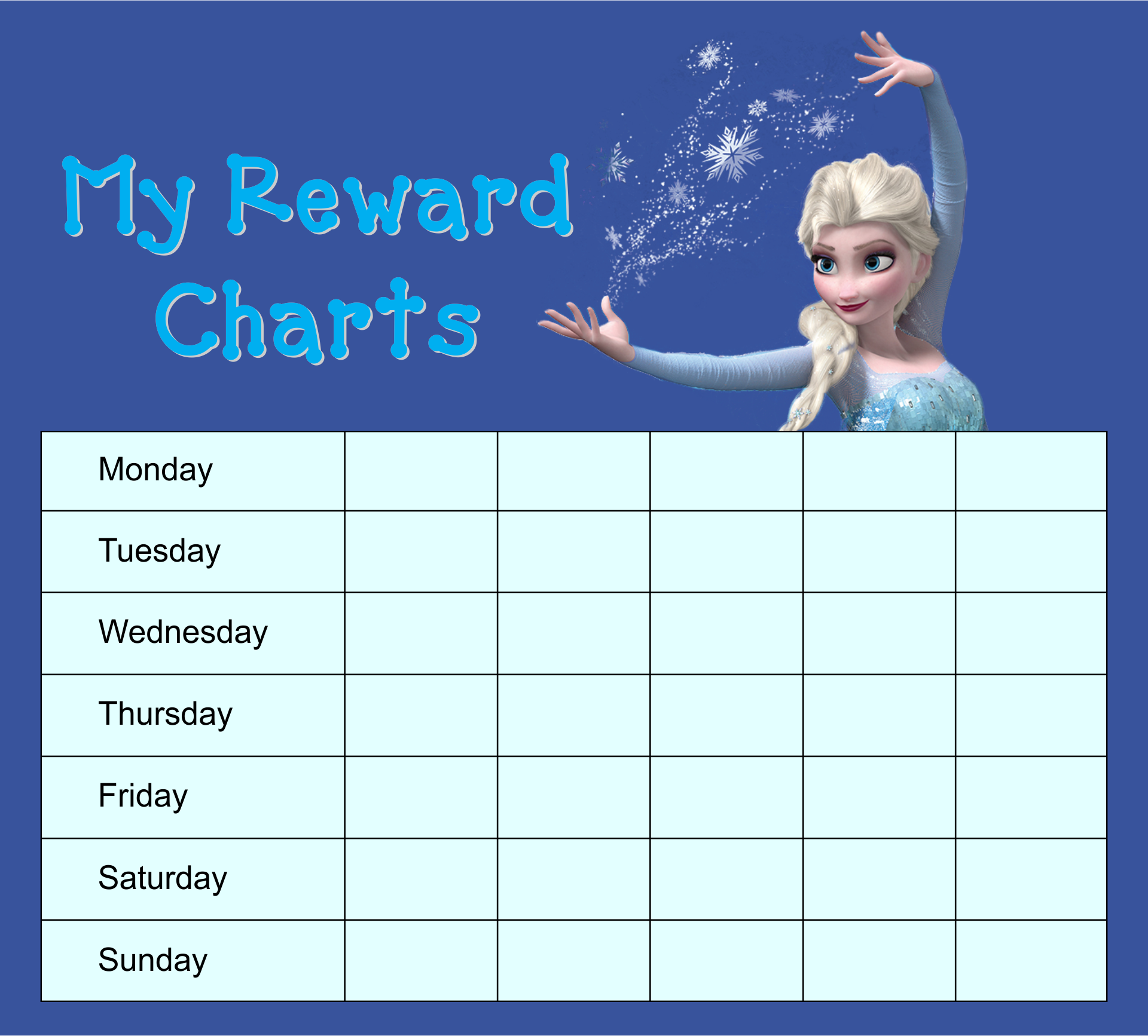 Frozen Reward Chart Printable