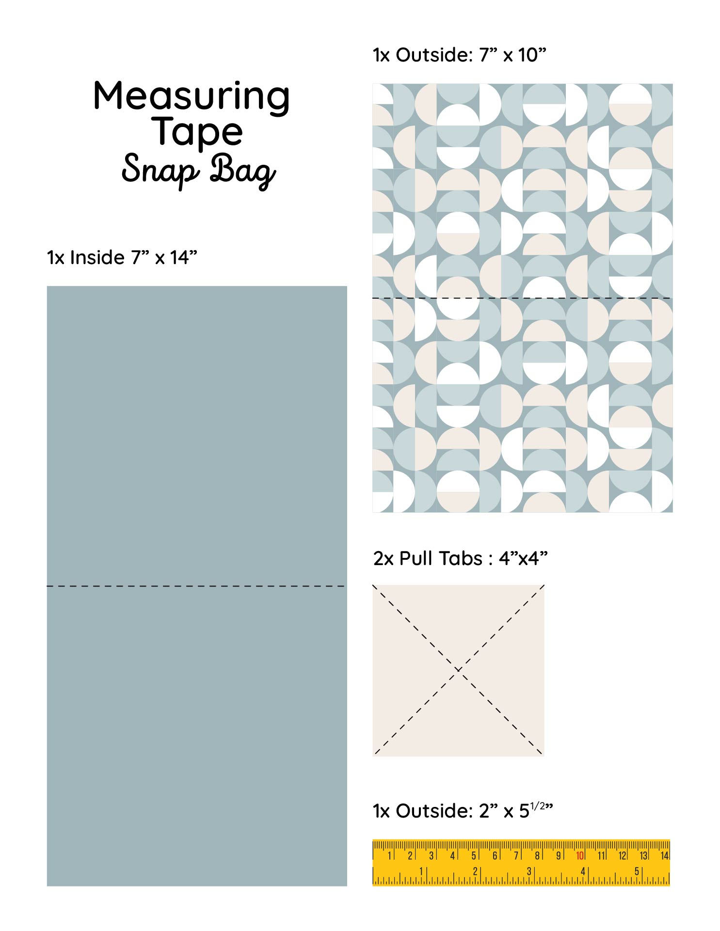 Snap Bag Pattern  Printable