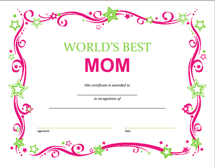 Mothers Day Printable Gift Certificates