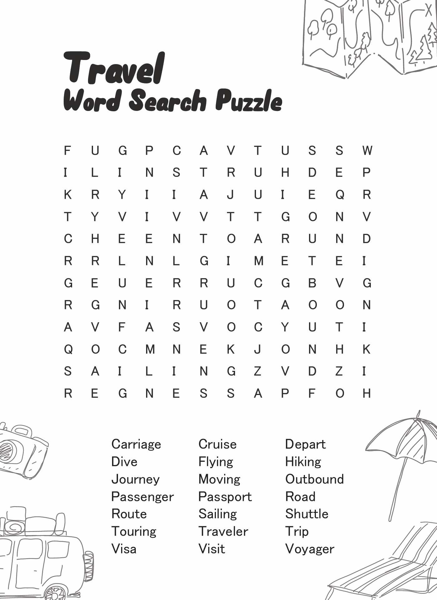 travelling word search