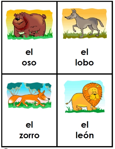 Animals Printables Spanish