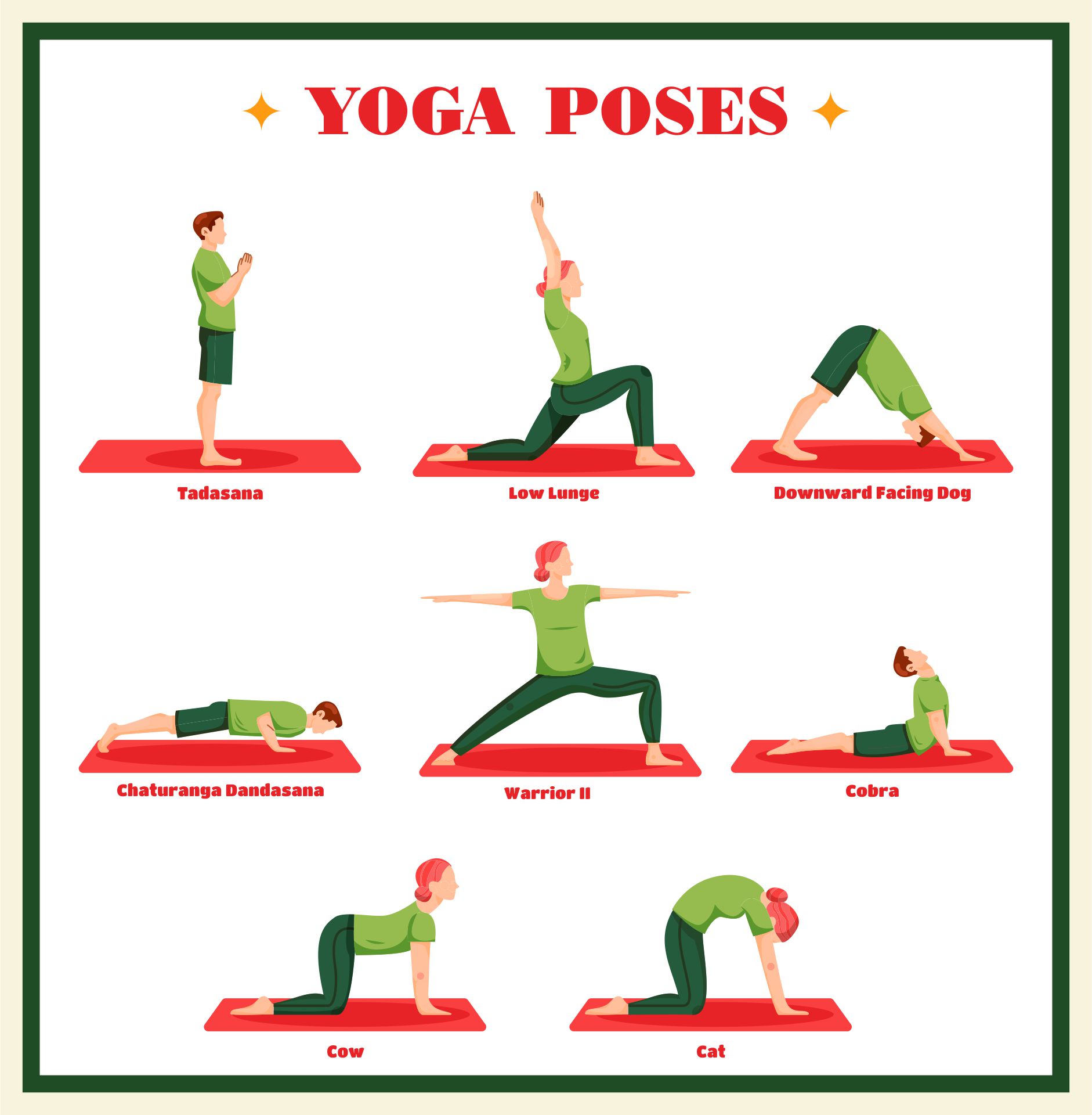 8 Yoga Poses Or Asana Posture For Workout In Morning Fresh Concept Women  Exercising For Body Stretching Fitness Infographic Flat Cartoon Vector  Stock Illustration - Download Image Now - iStock