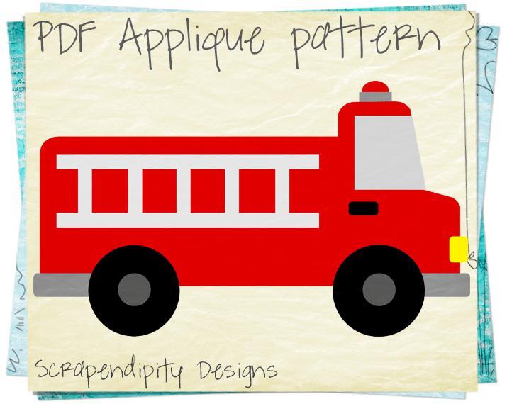 Fire Truck Applique Pattern