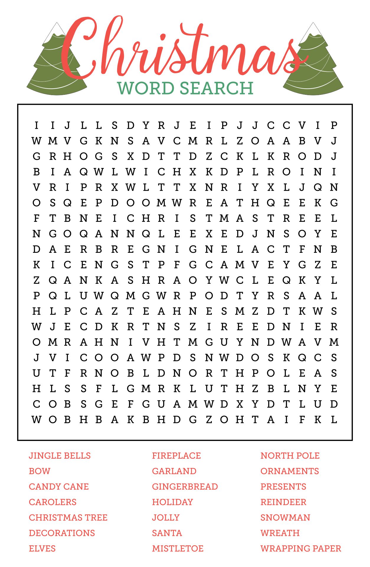 Free Printable Christmas Word Search Sheets Crossword Puzzles Printable