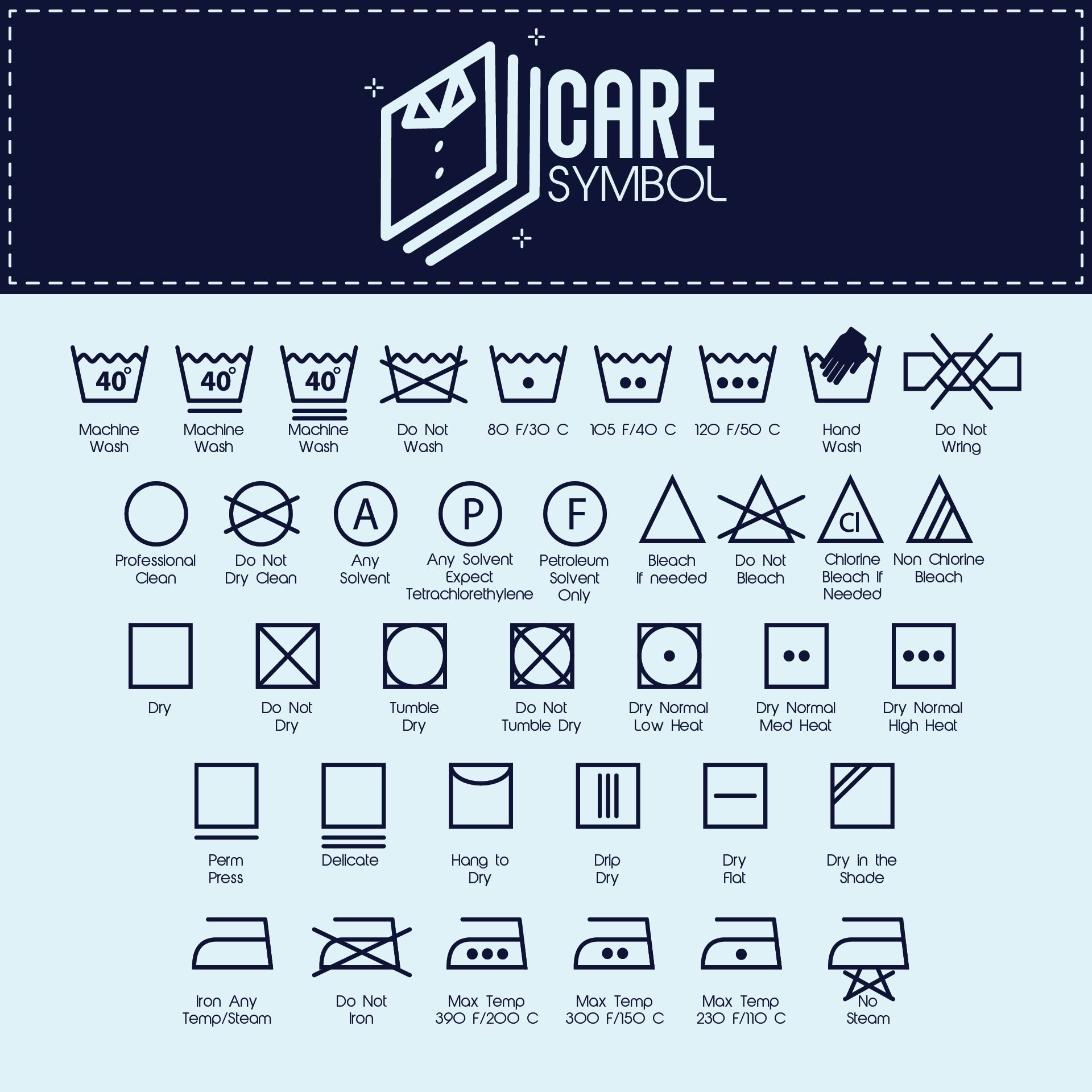 Free Printable Laundry Symbols Chart