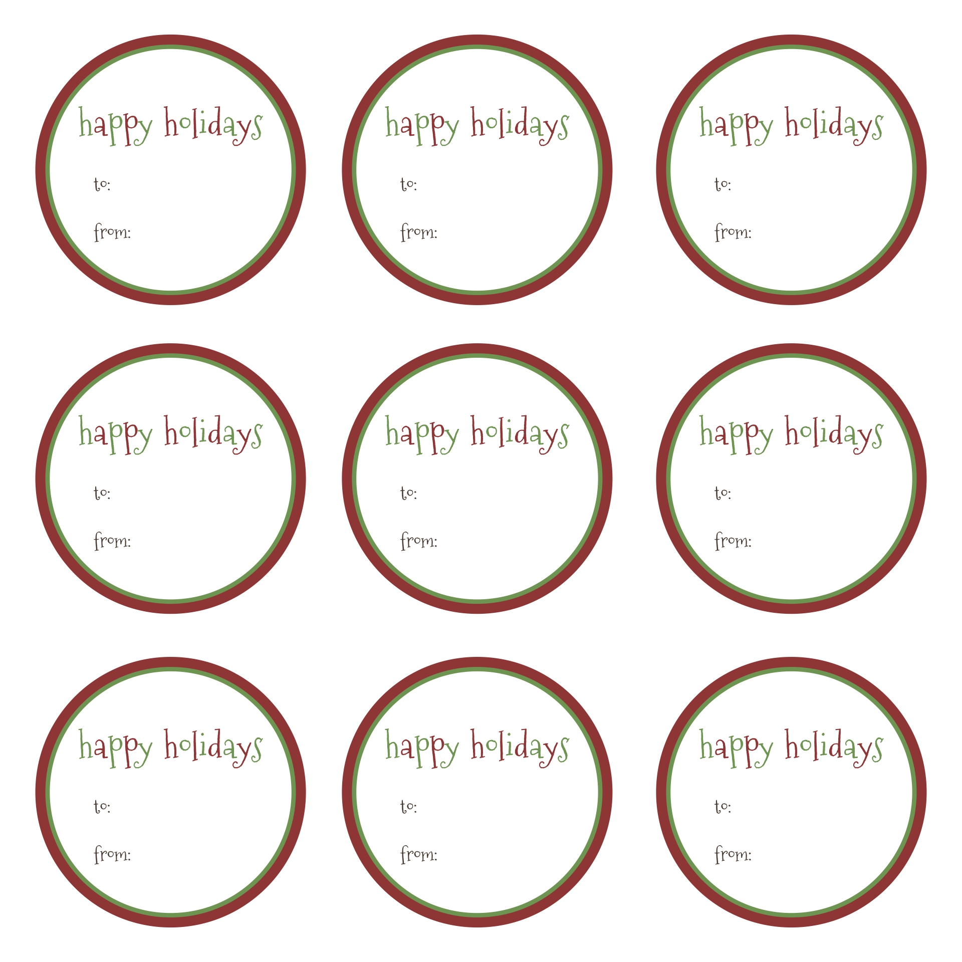 5 Best Happy Holidays Free Tags Printable Template PDF For Free At Printablee