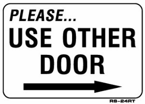 Please Use Other Door Sign Arrow Printable