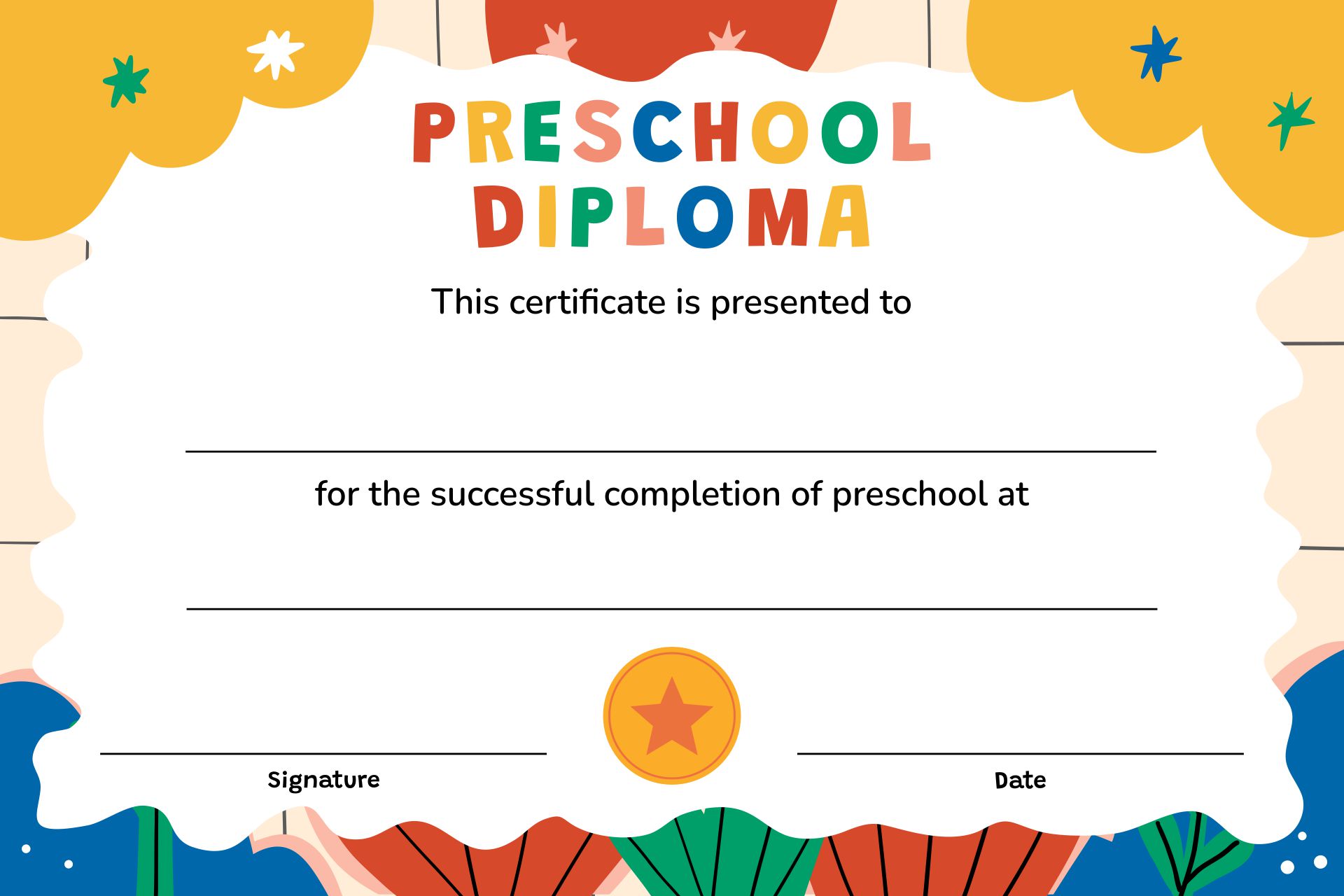 Preschool Diploma Certificates 10 Free PDF Printables Printablee