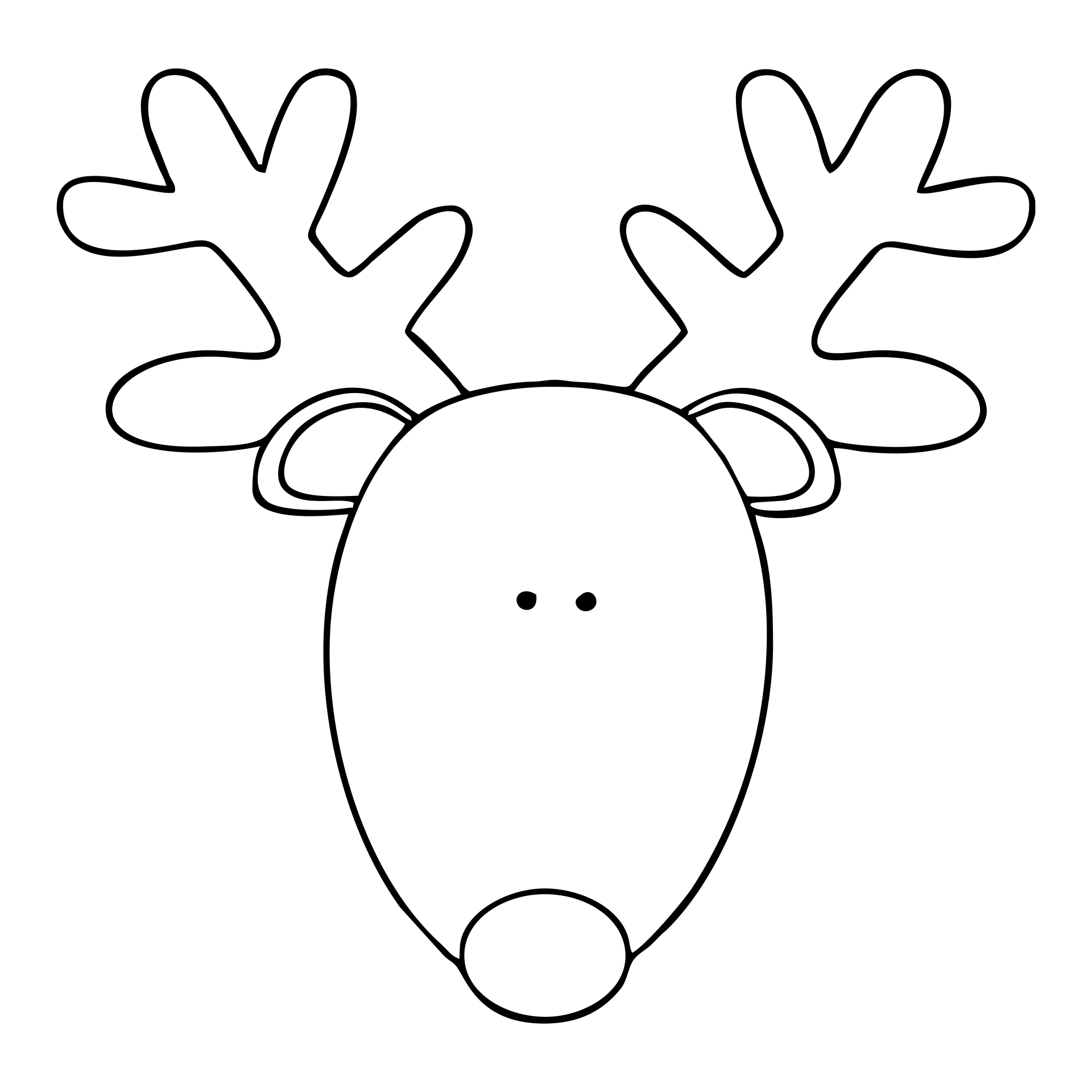 Easy Reindeer Antlers Template