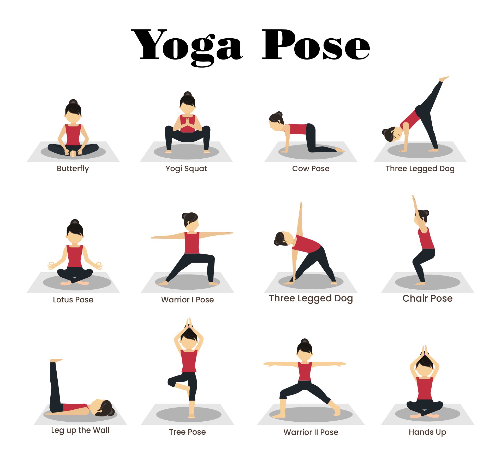 Yoga poses, an art acrylic by shailja - INPRNT