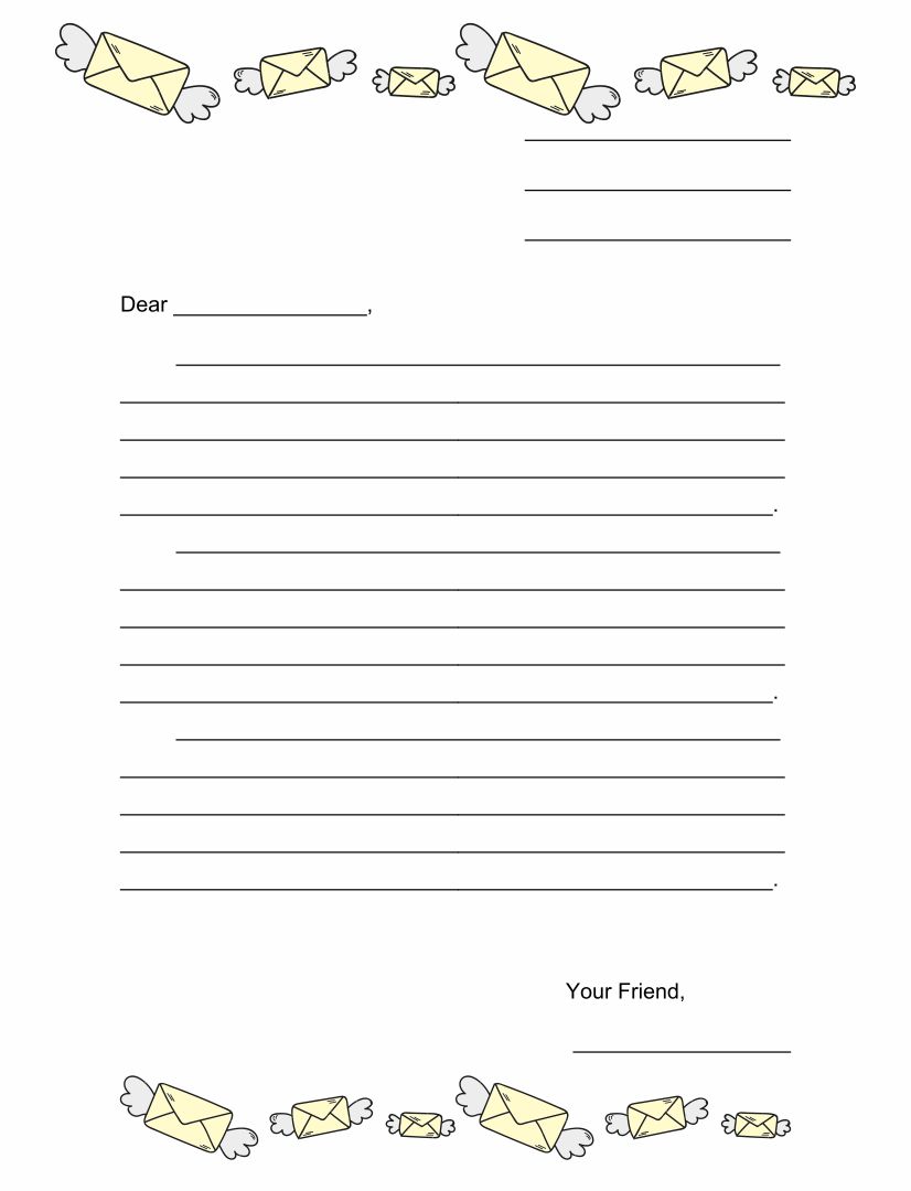 Printable Friendly Letter Template For Elementary Students Infoupdate