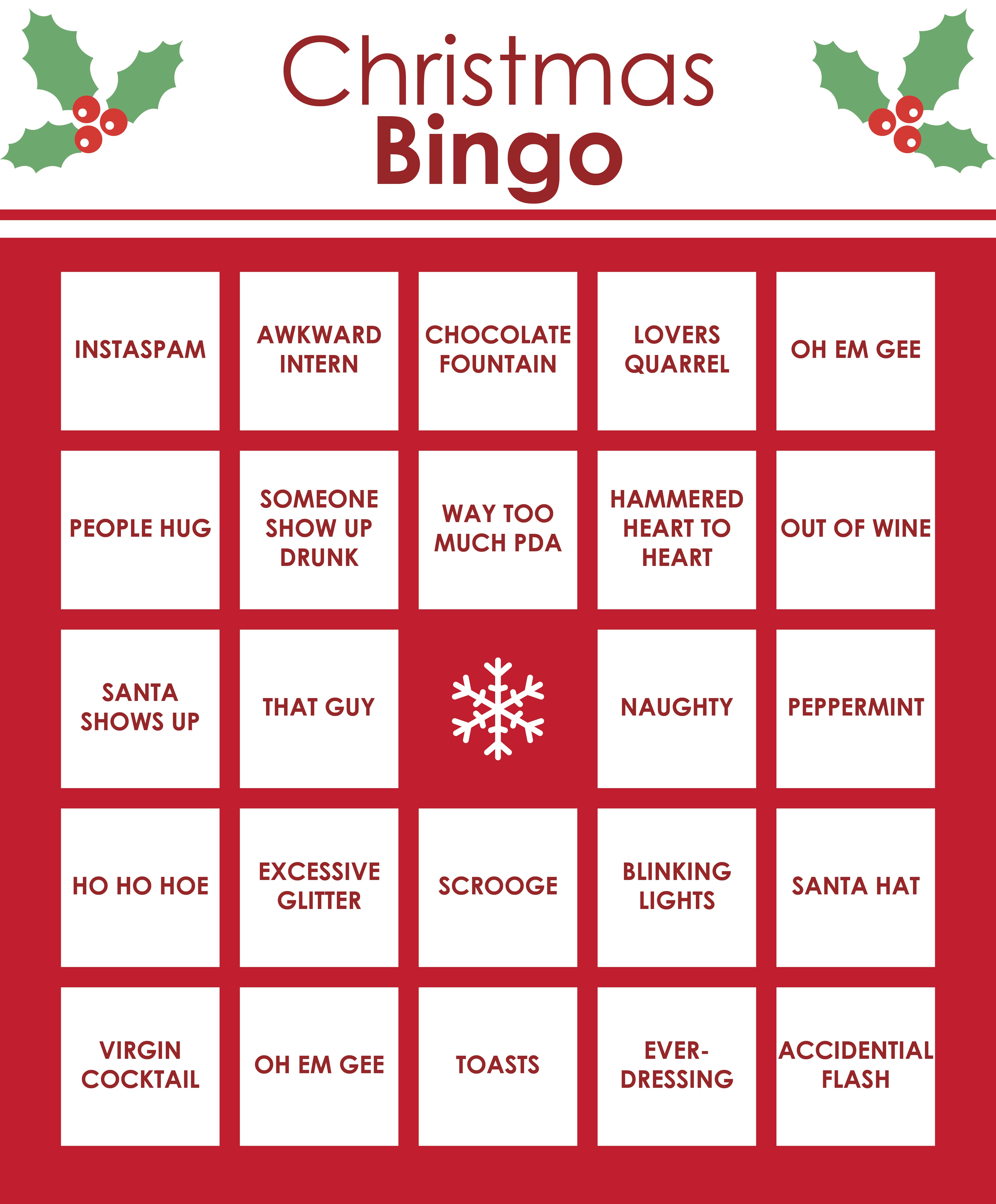 christmas office bingo template