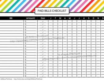 Household Bills Template Printable