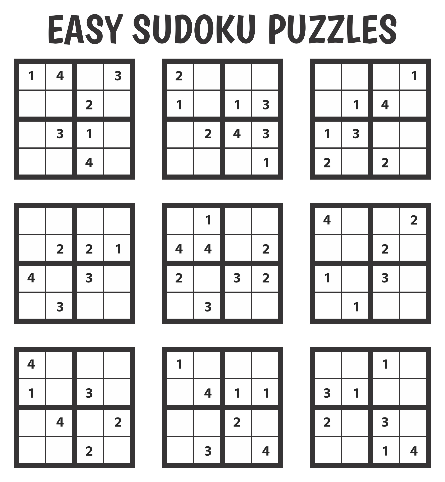 free printable puzzles sudoku
