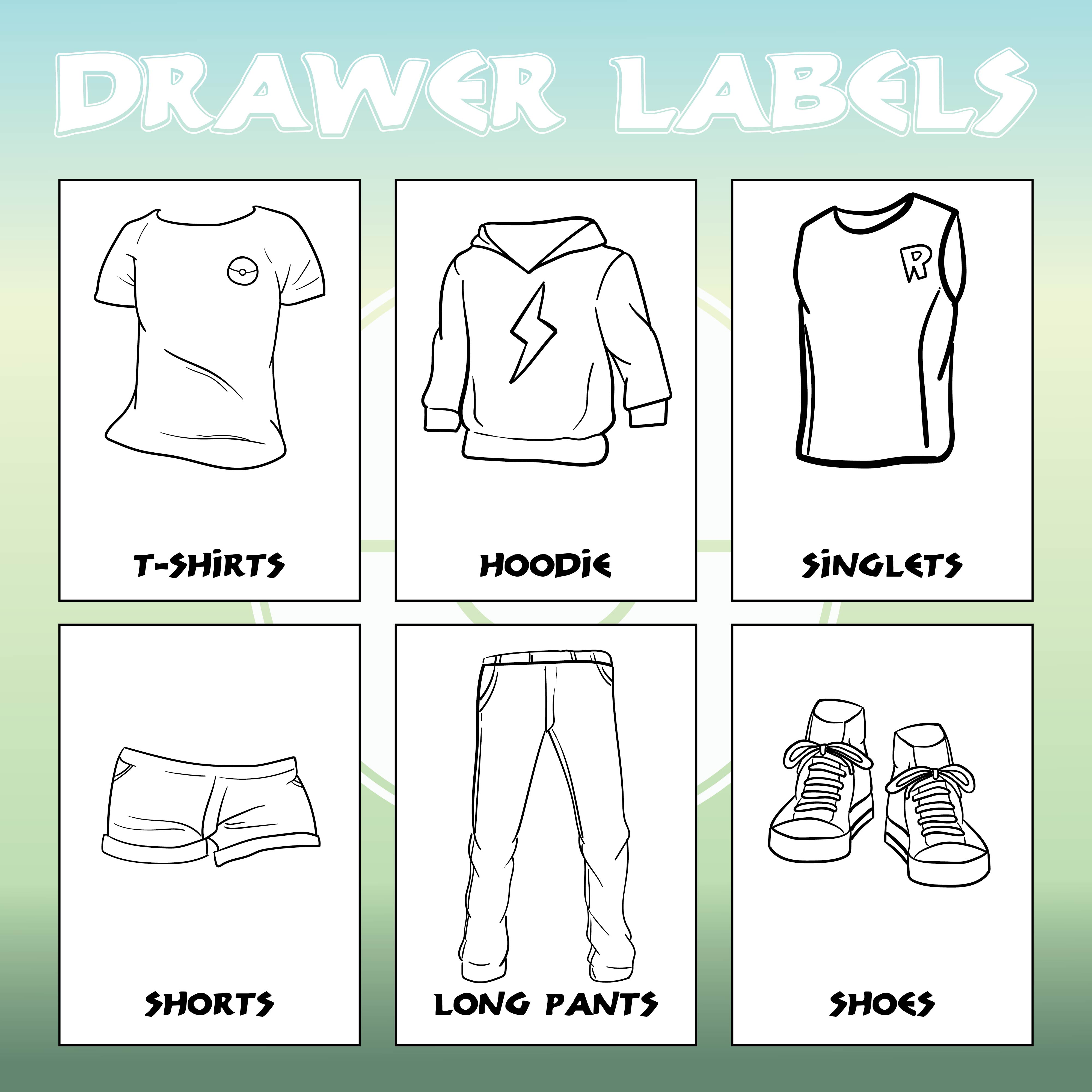 Drawer Labels Kids - 10 Free PDF Printables | Printablee