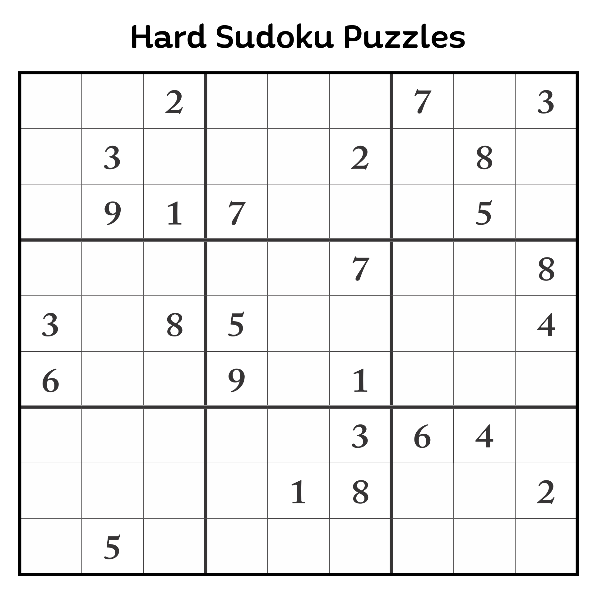 free sudoku puzzle printable