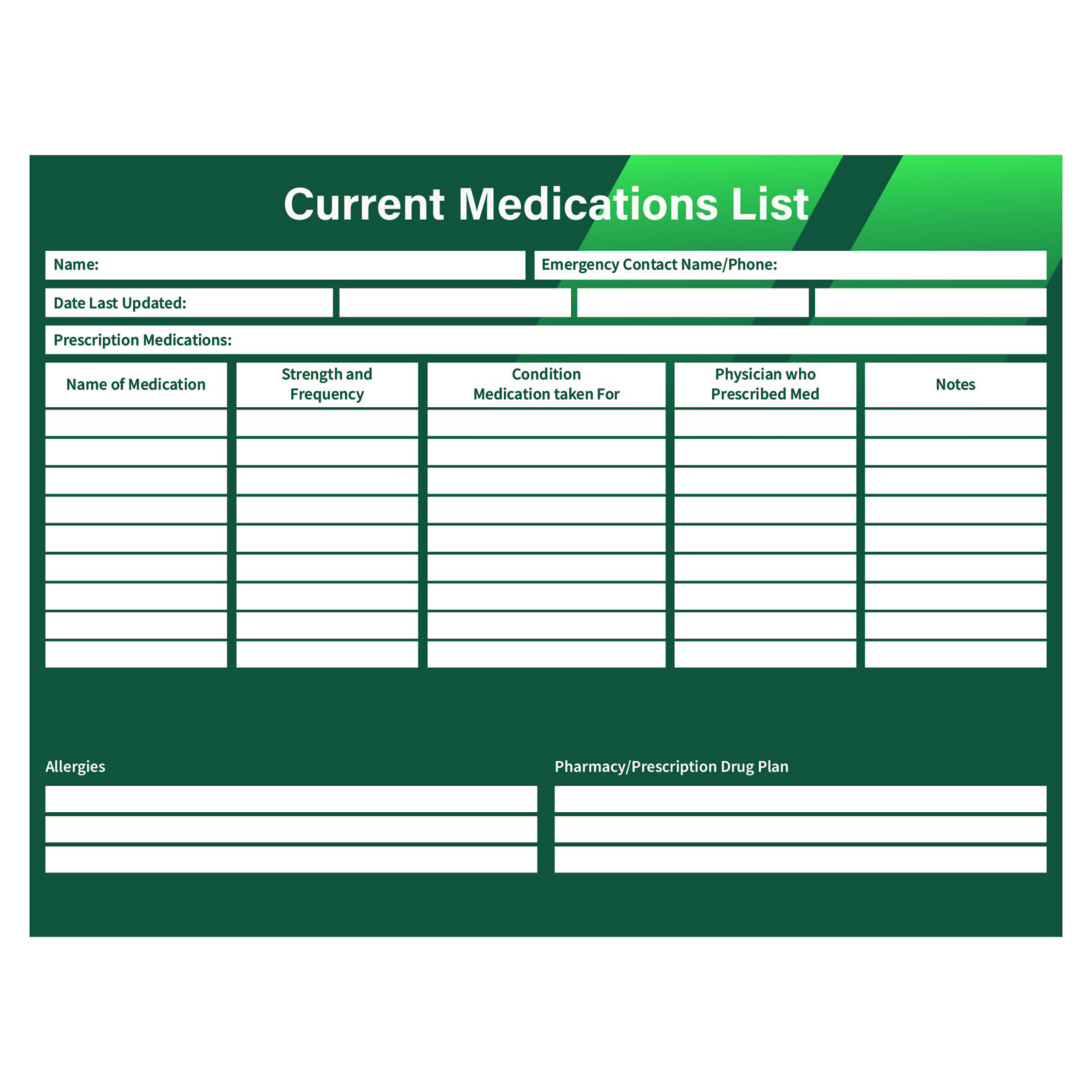Free Printable Wallet Medication List Template Free Printable - Vrogue
