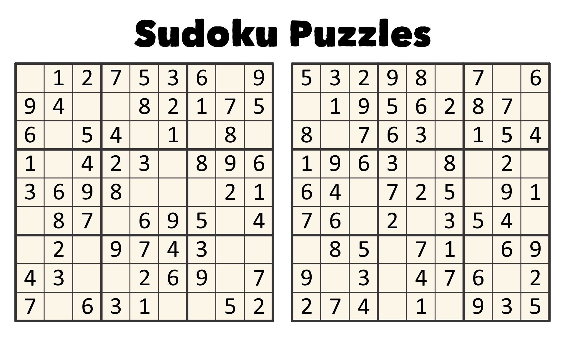 Sudoku Puzzles To Print