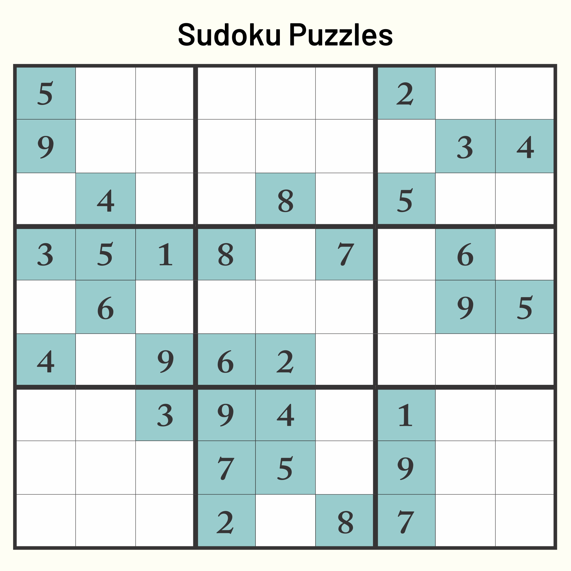 free printable sudoku puzzle