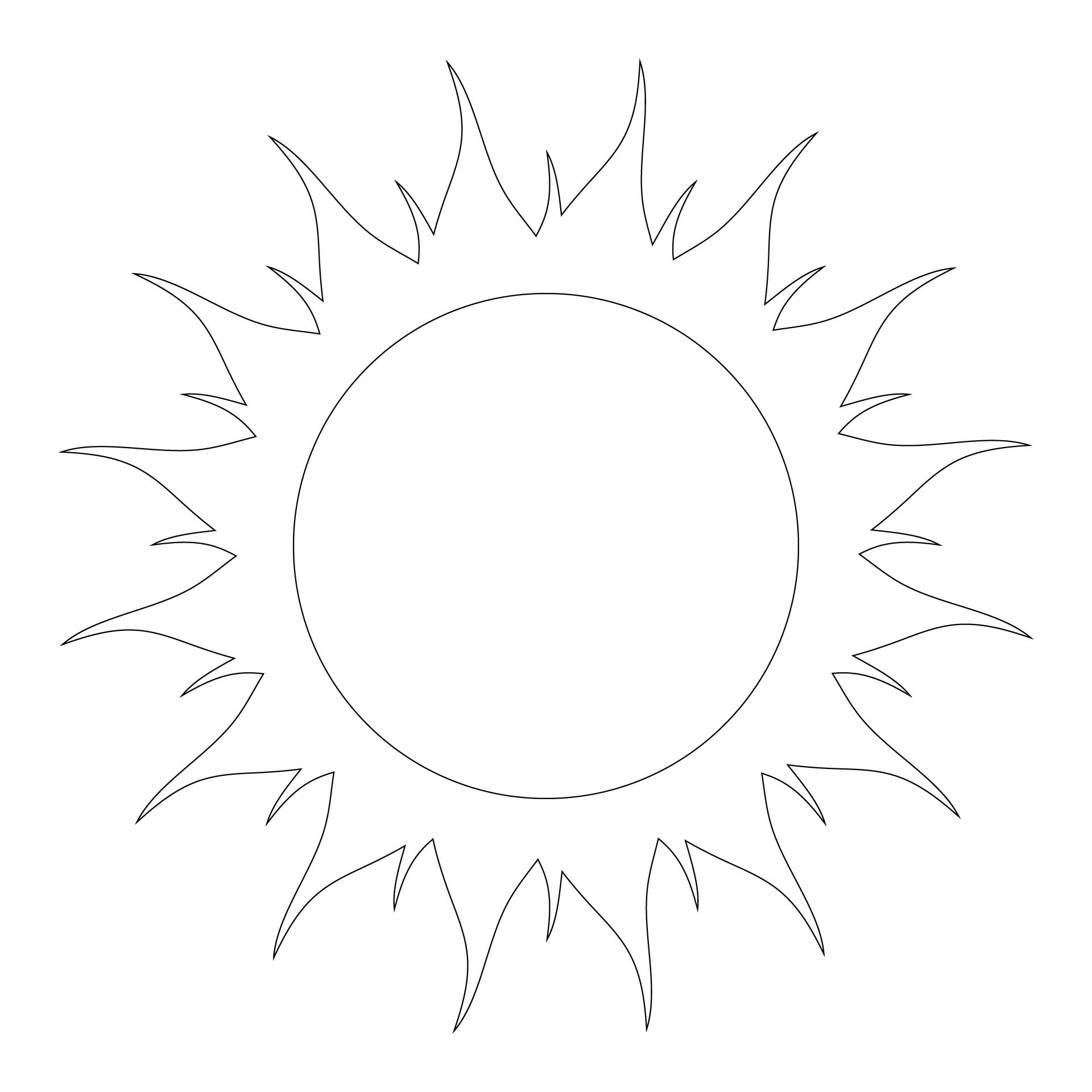 Sun Outline Printable