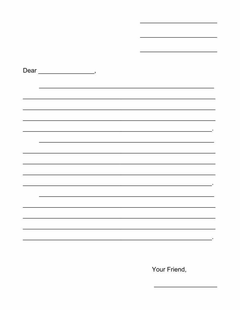 Letter Writing Template Printable