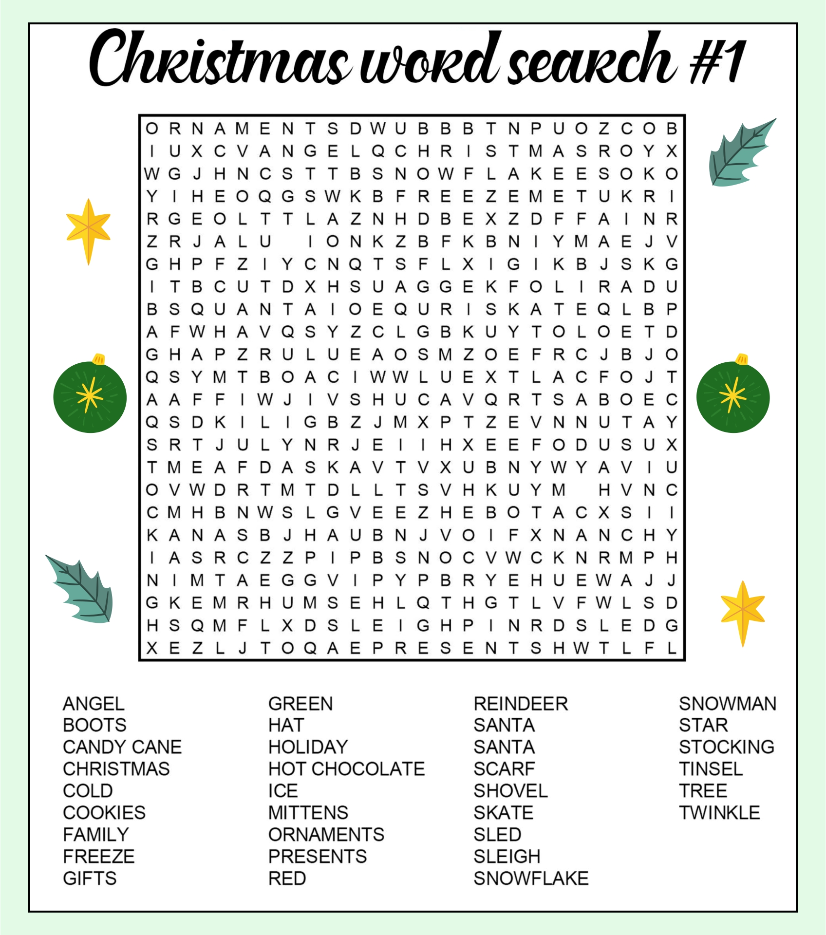 15 Best Christmas Printable Word Search Printablee
