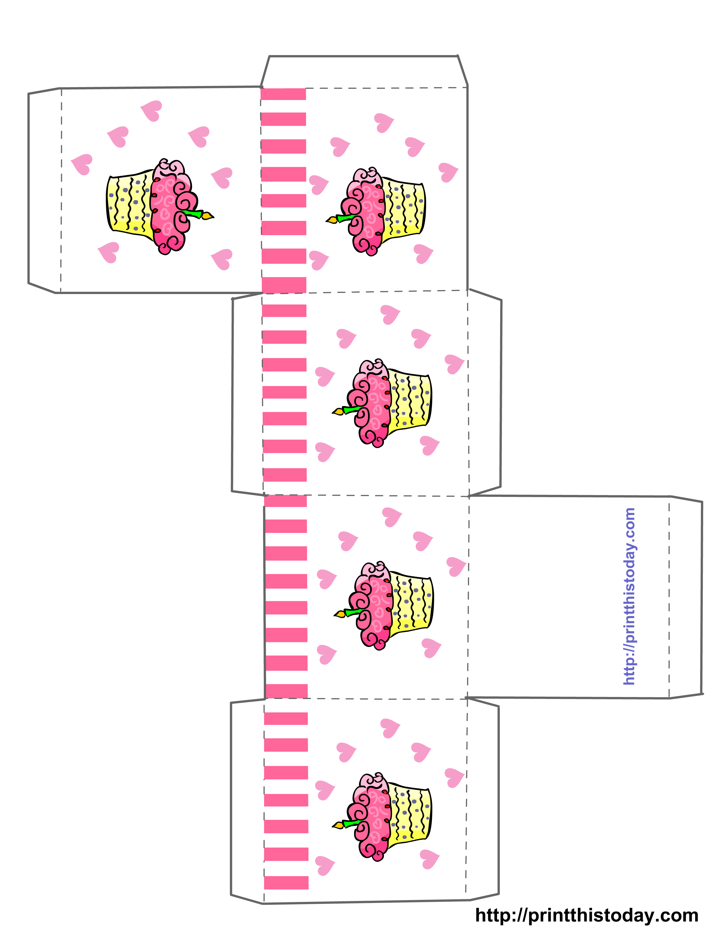 Cupcakes Boxes Templates Printable Free