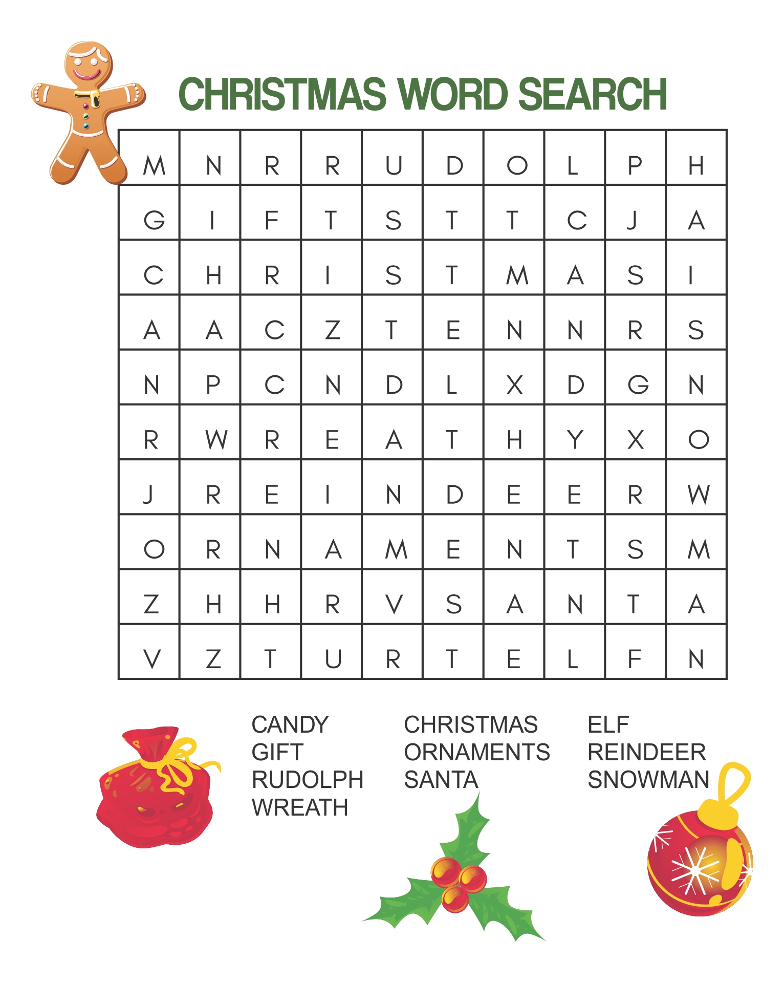 Christmas Word Search - 15 Free PDF Printables | Printablee