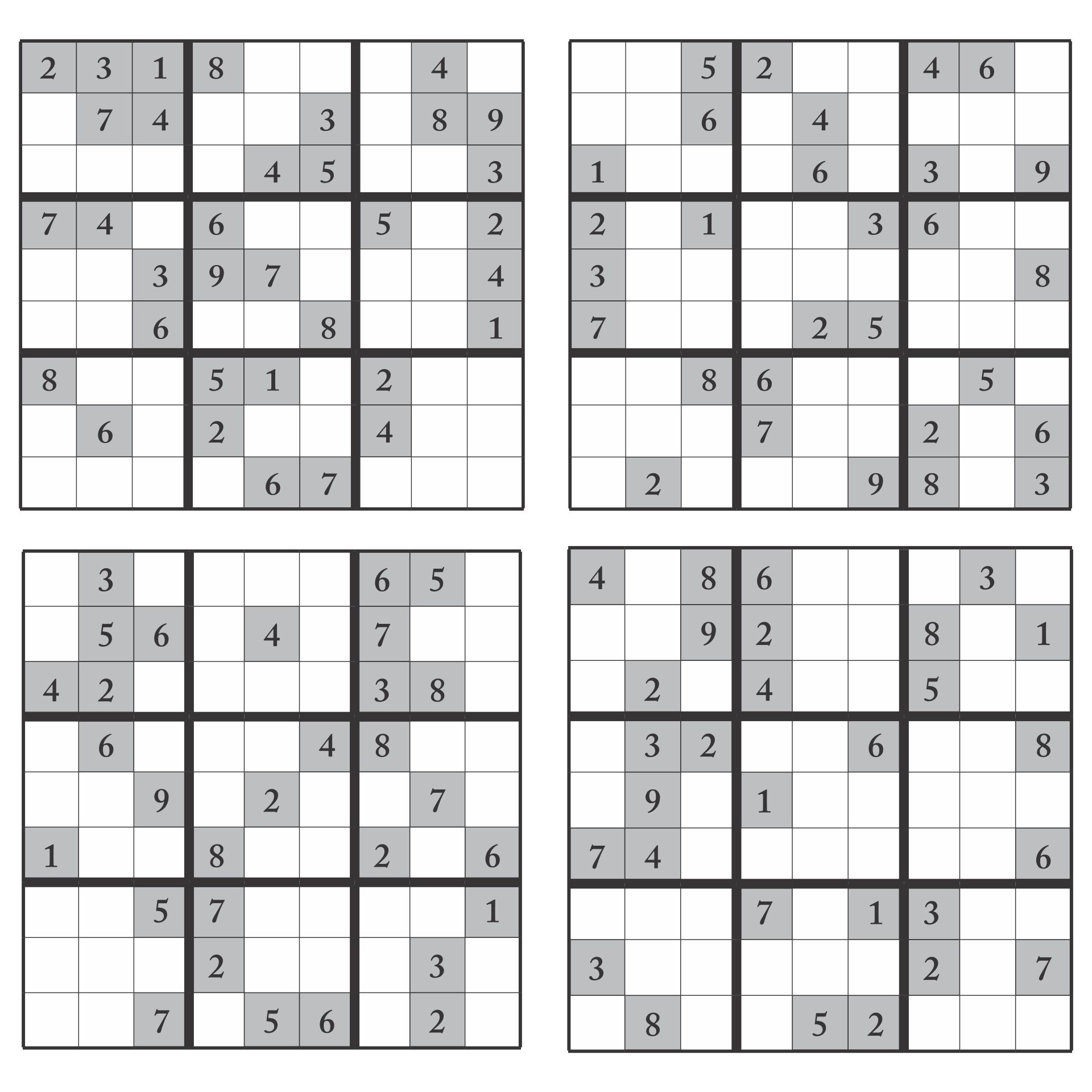 super easy sudoku puzzles printable