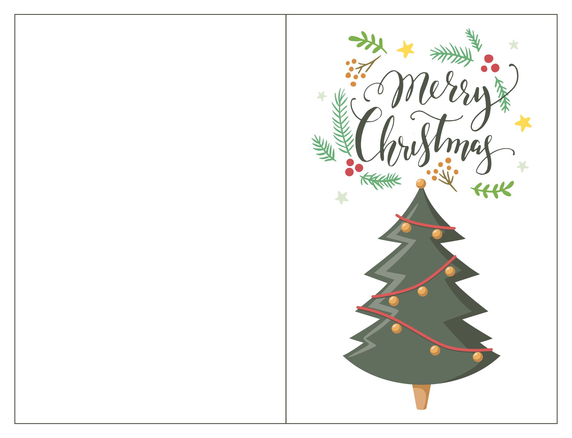 Merry Christmas Cards - 10 Free PDF Printables | Printablee