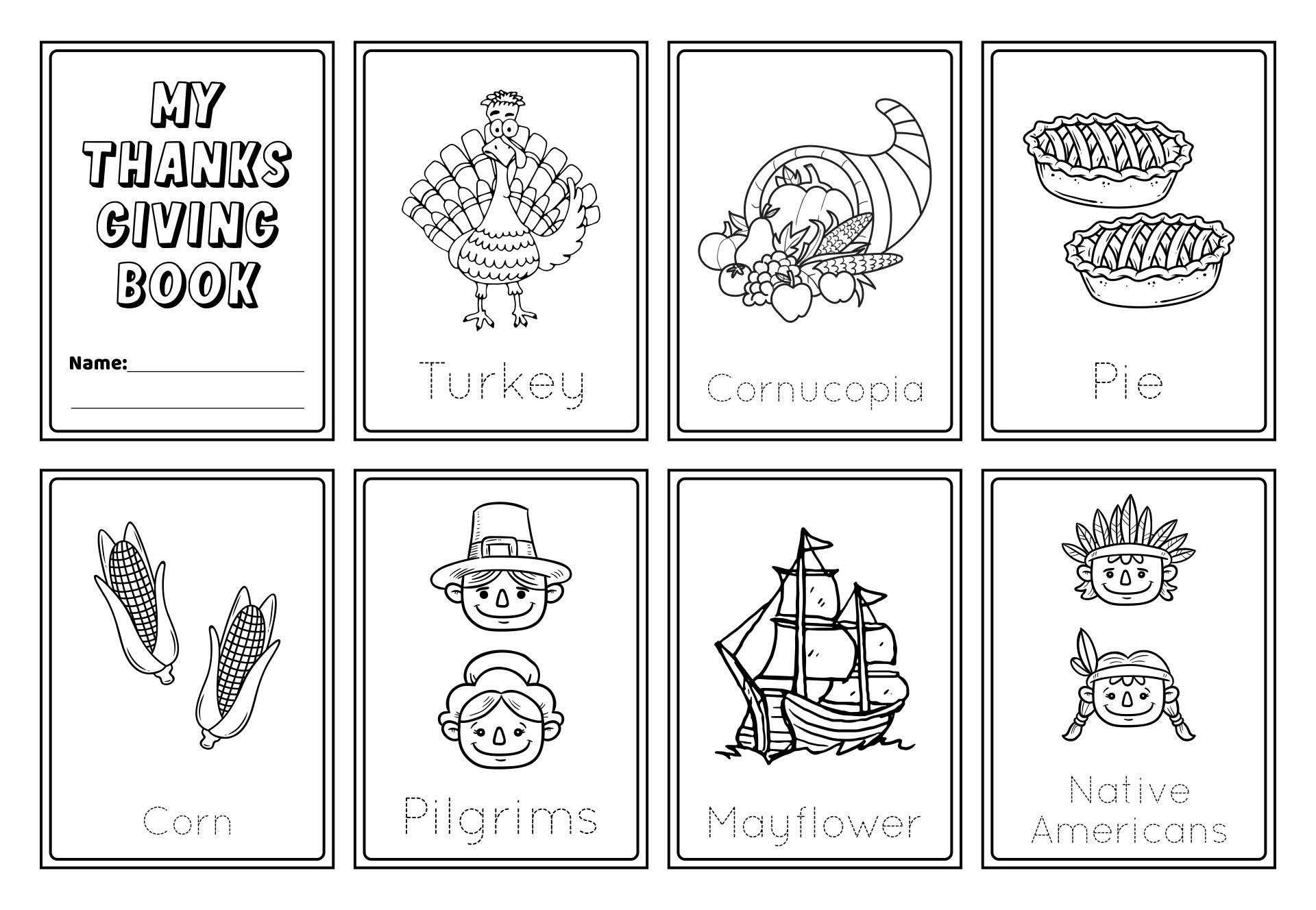 4 Best My Thanksgiving Book Printable for Free at