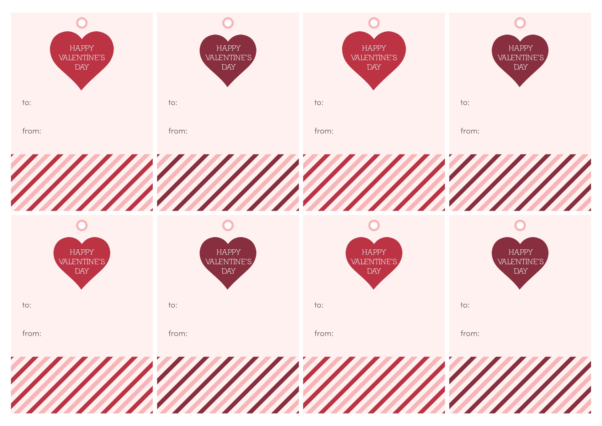 Printable Animal Valentines Gift Tags