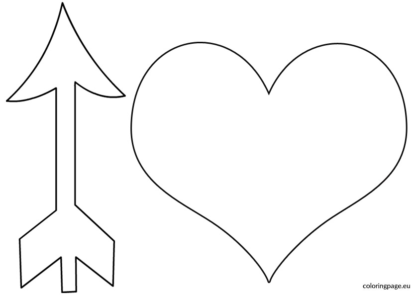 Heart with Arrow Template