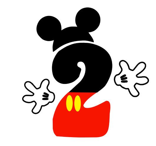 Printable Mickey Mouse Red Number 1
