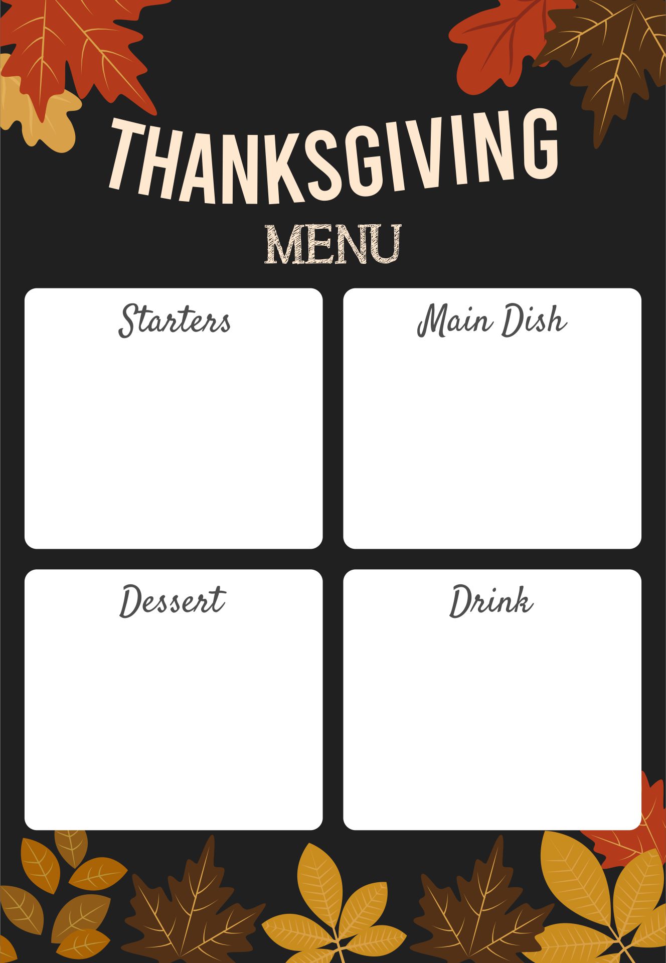 Thanksgiving Menu Free Template