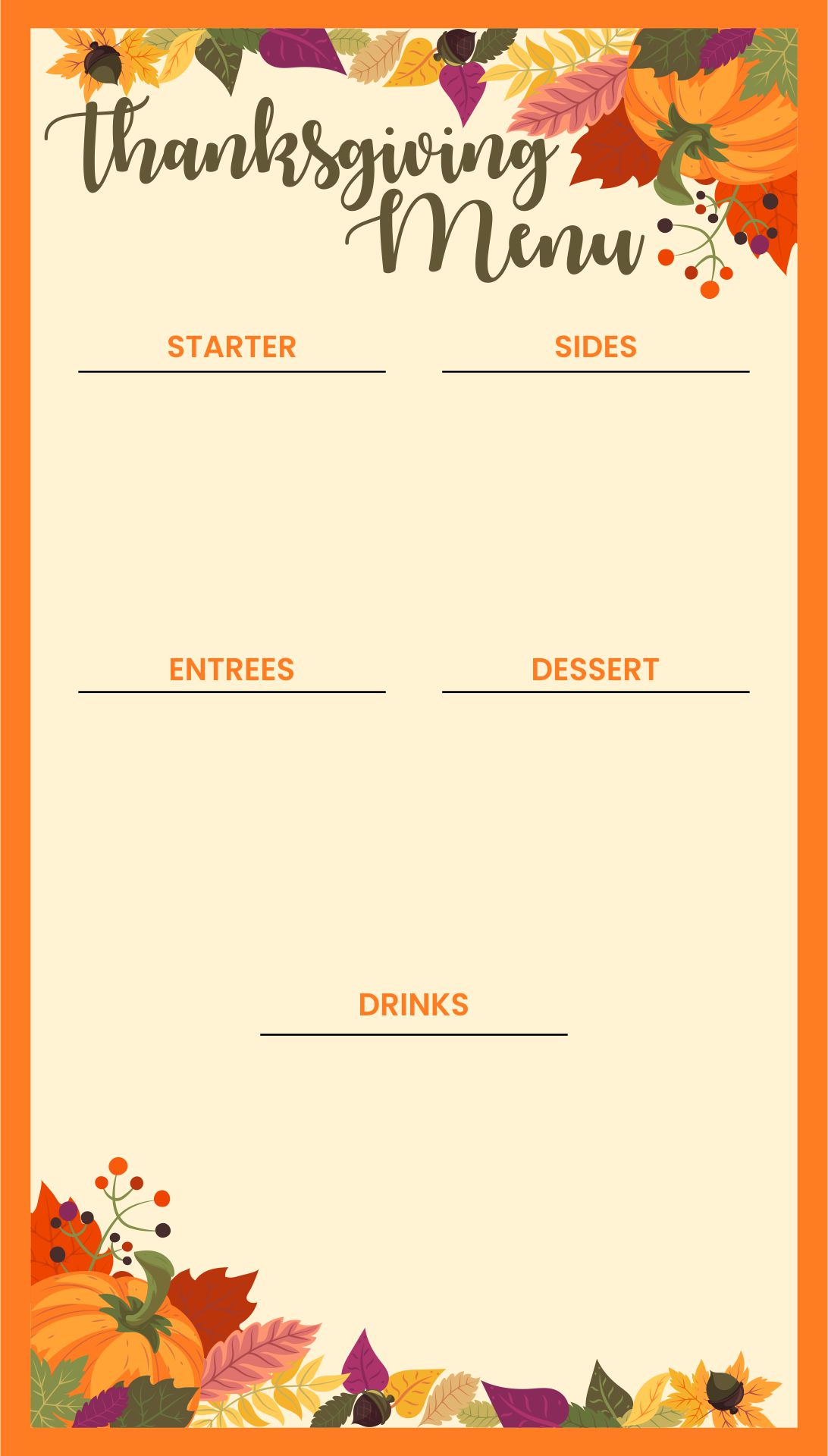 8 Best Images of Free Printable Thanksgiving Menu Templates ...
