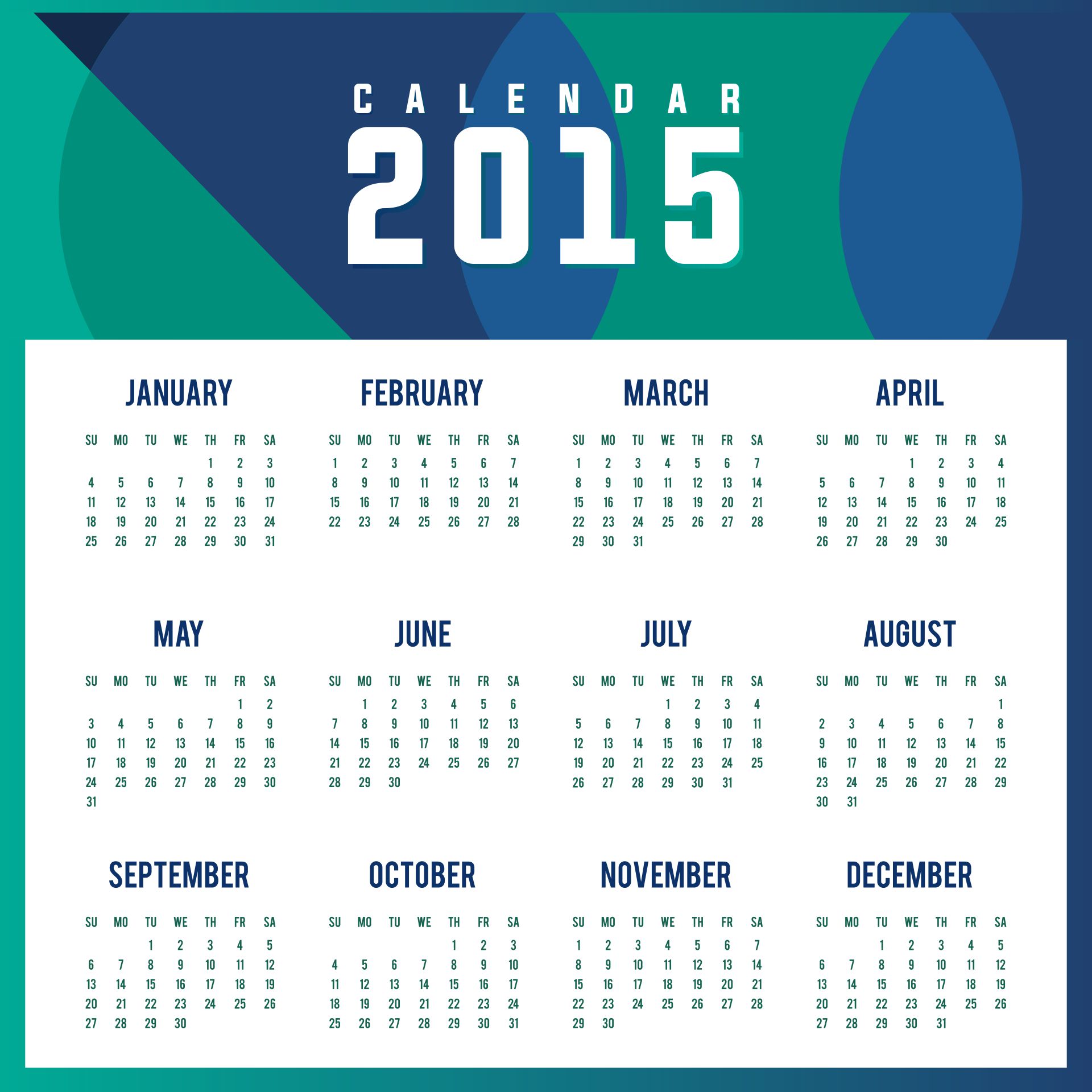 Customizable Printable Calendar