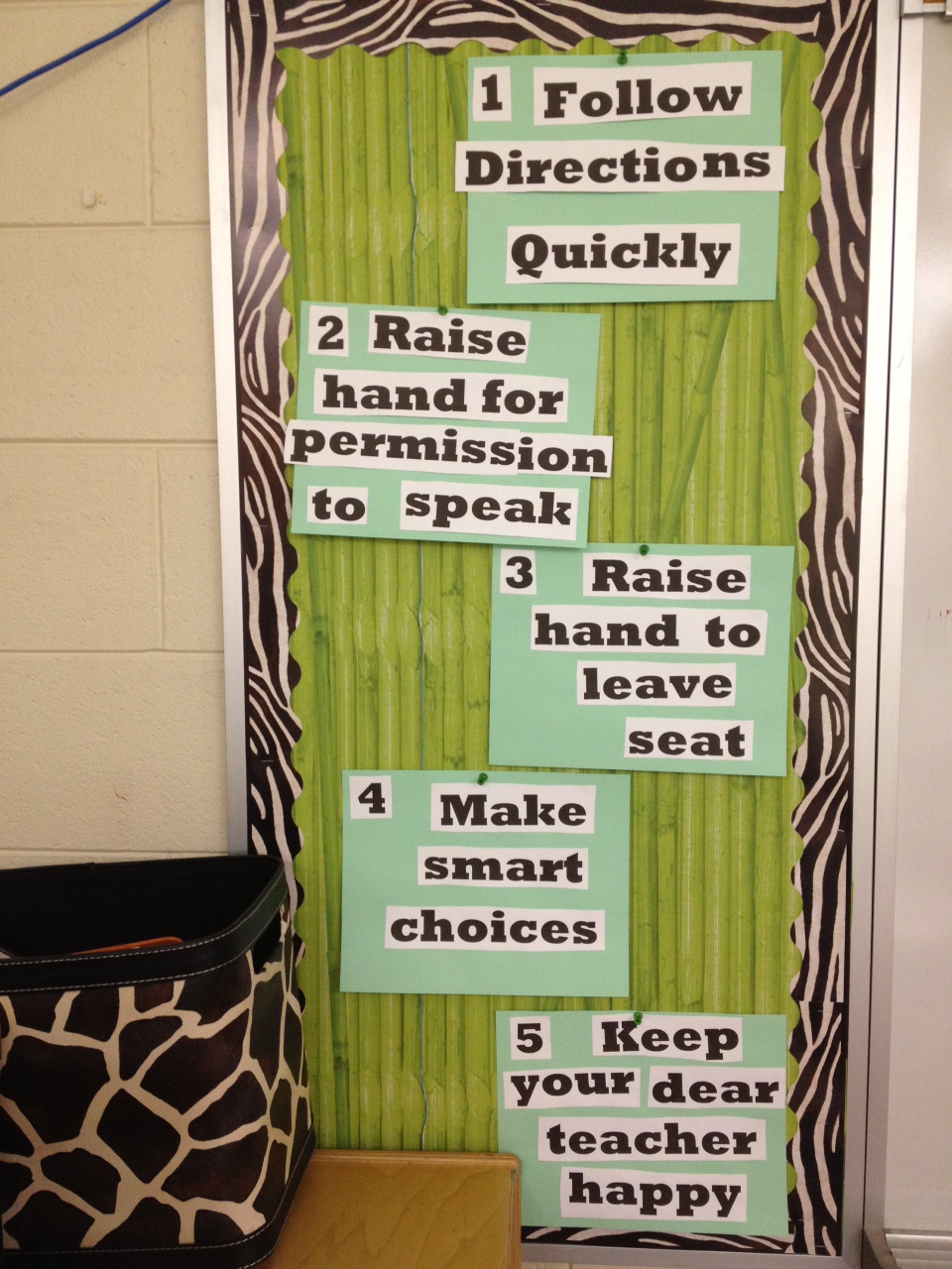 Animal Print Classroom Bulletin Board Border